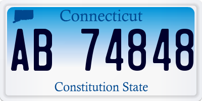 CT license plate AB74848