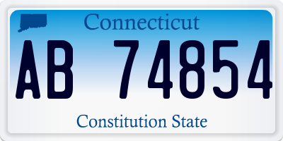 CT license plate AB74854