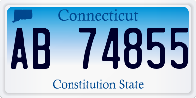 CT license plate AB74855