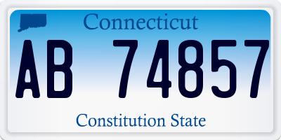 CT license plate AB74857