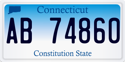 CT license plate AB74860