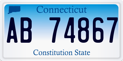 CT license plate AB74867