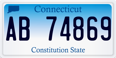 CT license plate AB74869