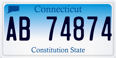 CT license plate AB74874