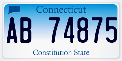 CT license plate AB74875