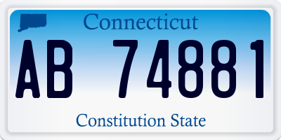 CT license plate AB74881