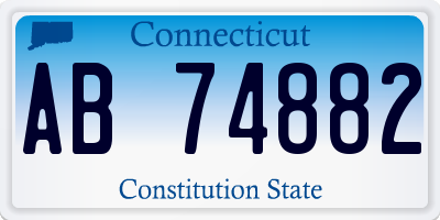 CT license plate AB74882