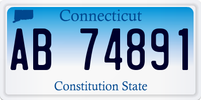 CT license plate AB74891