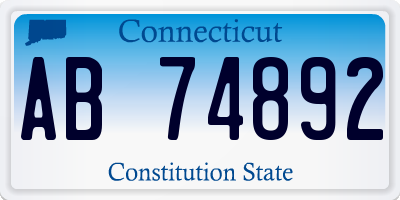 CT license plate AB74892