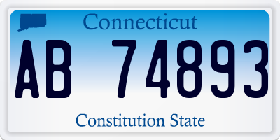 CT license plate AB74893