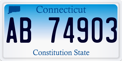 CT license plate AB74903