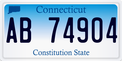 CT license plate AB74904