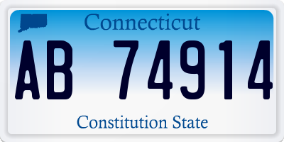 CT license plate AB74914