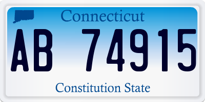 CT license plate AB74915