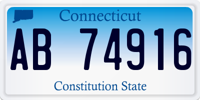 CT license plate AB74916