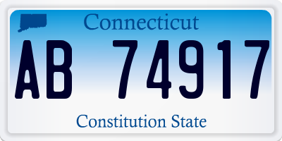 CT license plate AB74917