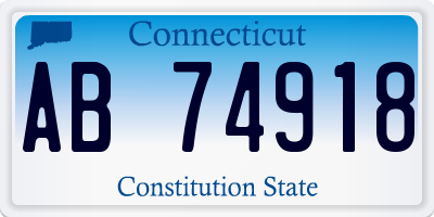 CT license plate AB74918