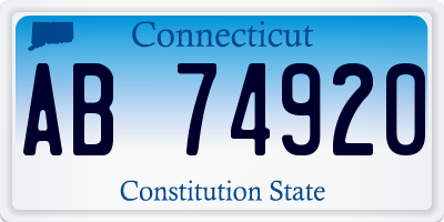 CT license plate AB74920