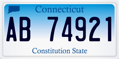 CT license plate AB74921