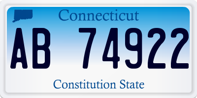 CT license plate AB74922