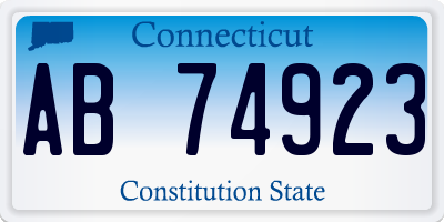 CT license plate AB74923