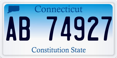 CT license plate AB74927