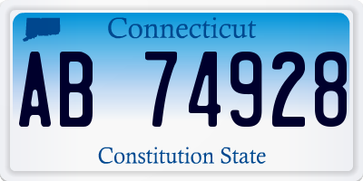 CT license plate AB74928