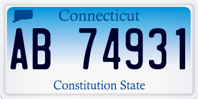 CT license plate AB74931