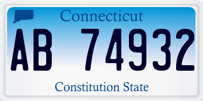 CT license plate AB74932