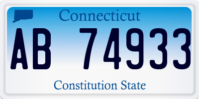 CT license plate AB74933