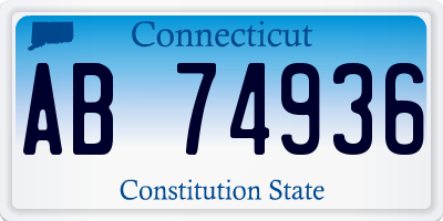 CT license plate AB74936