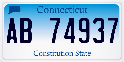 CT license plate AB74937