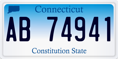 CT license plate AB74941