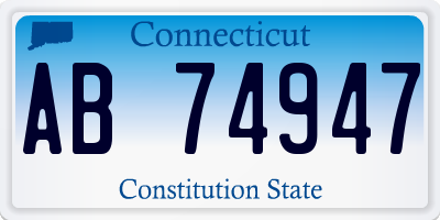 CT license plate AB74947