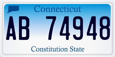 CT license plate AB74948