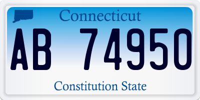 CT license plate AB74950