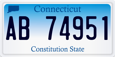 CT license plate AB74951