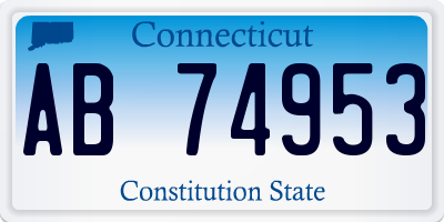 CT license plate AB74953