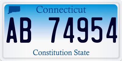 CT license plate AB74954