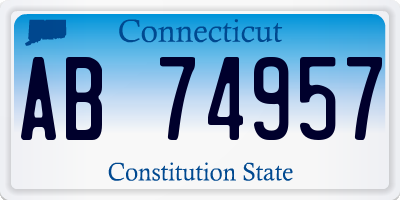 CT license plate AB74957