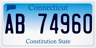 CT license plate AB74960