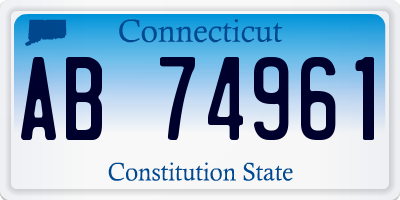 CT license plate AB74961