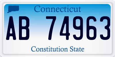 CT license plate AB74963