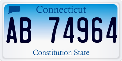 CT license plate AB74964
