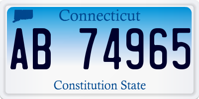 CT license plate AB74965