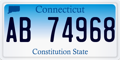 CT license plate AB74968