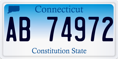 CT license plate AB74972