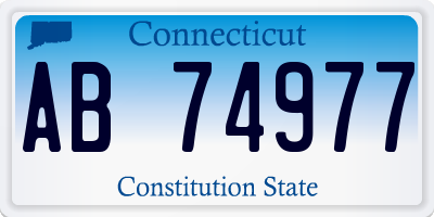 CT license plate AB74977