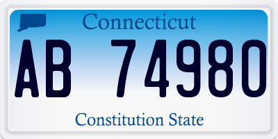 CT license plate AB74980