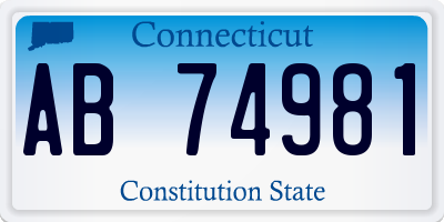 CT license plate AB74981